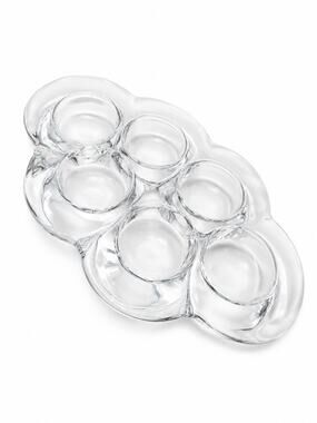 JL John Lewis Six Point Crystal Tea Light Votive Candle Holder 8.5”X5” VTG